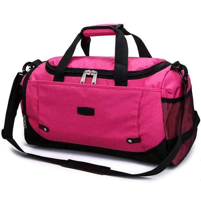 Large Capacity Multifunctional Luggage Nylon Travel Bag Travel Bags SCIONE FASHION rose red