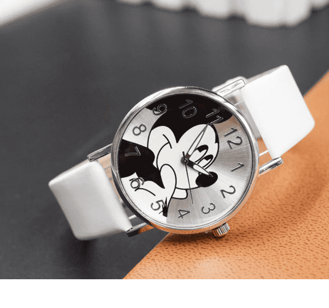 Leather Band Cute Cartoon Quartz Children’s Watch Children's Watches Li You 's Store WHITE