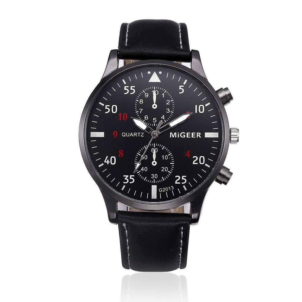 Leather Band Retro Design Analog Quartz Watch For Men Quartz Watches Shenzhen Sunshine Wholesale Co.,Ltd