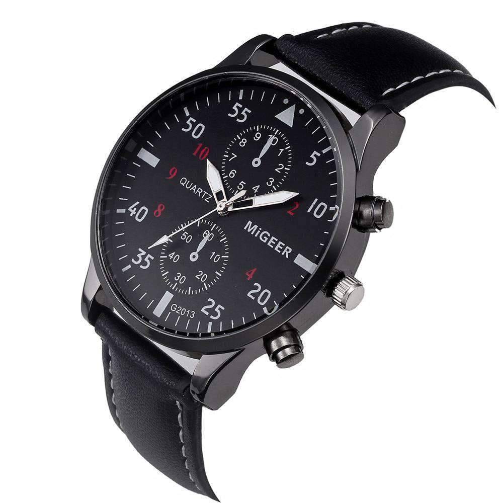 Leather Band Retro Design Analog Quartz Watch For Men Quartz Watches Shenzhen Sunshine Wholesale Co.,Ltd