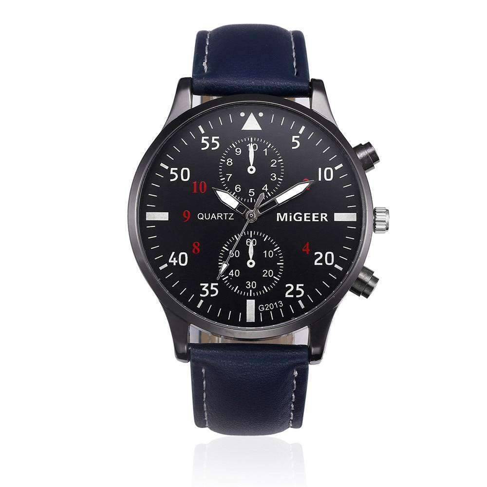 Leather Band Retro Design Analog Quartz Watch For Men Quartz Watches Shenzhen Sunshine Wholesale Co.,Ltd