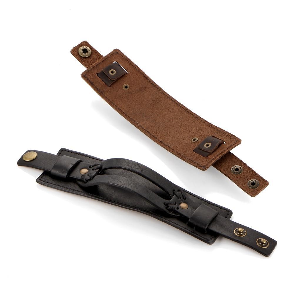 Leather Double Wide Cuff Rope Bracelet Wrap Bracelets IF ME Official Store