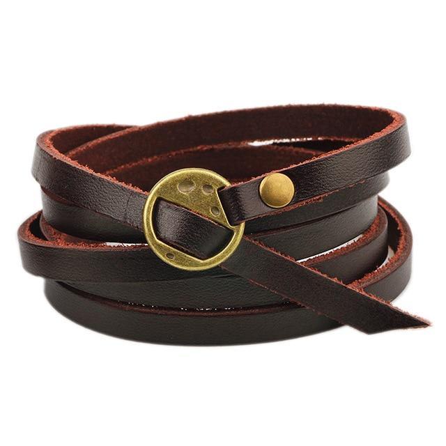 Leather Minimalist Multilayer Bracelet for Men Wrap Bracelets JOCESTYLE wearing jewerly Store 02