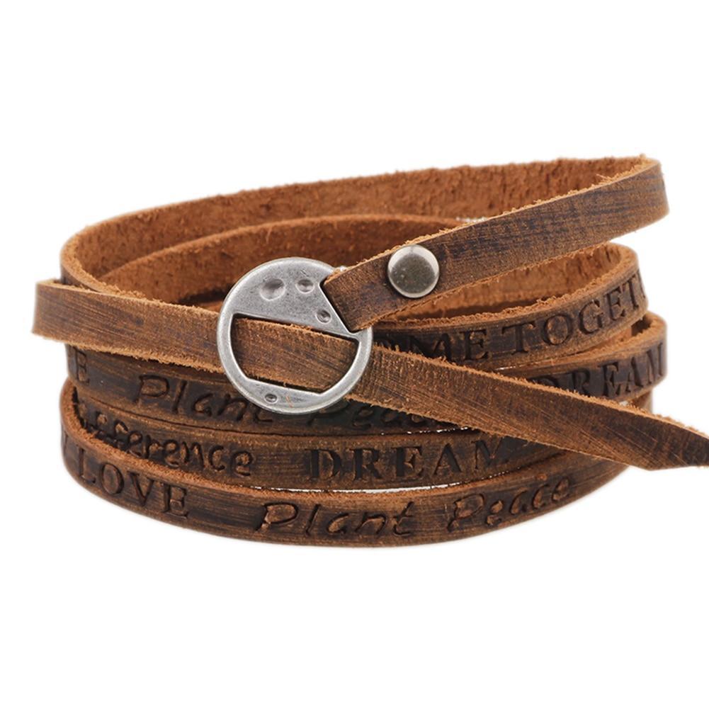 Leather Minimalist Multilayer Bracelet for Men Wrap Bracelets JOCESTYLE wearing jewerly Store