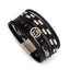 Leather Multilayer Bracelets with Metal Rope Design Wrap Bracelets ALLYES Official Store Black