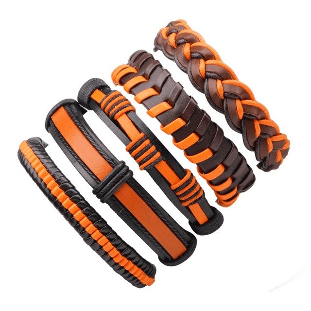 Leather Multilayer Braid Weaving Bracelet Sets Wrap Bracelets Lisa Trendy Styles Store 5pcs10
