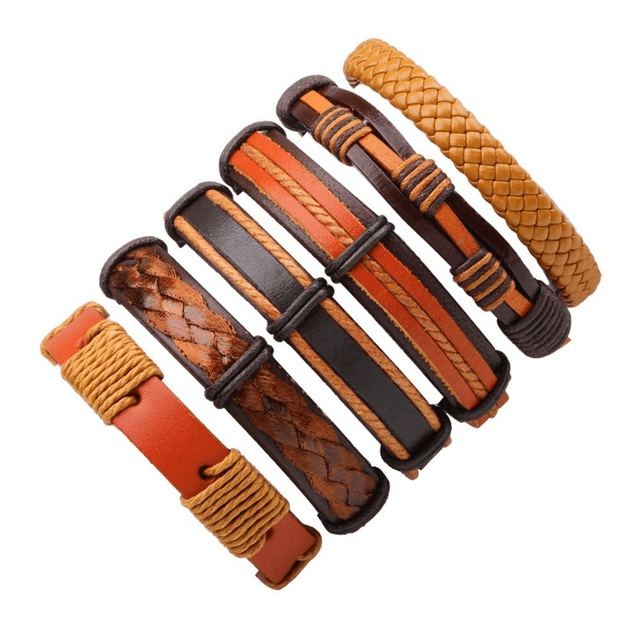 Leather Multilayer Braid Weaving Bracelet Sets Wrap Bracelets Lisa Trendy Styles Store 6pcs17