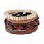 Leather Rope Bracelet with Wood Beads Wrap Bracelets Design Zone Store C 5PCS