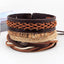 Leather Rope Bracelet with Wood Beads Wrap Bracelets Design Zone Store M 4PCS