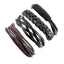 Leather Rope Bracelet with Wood Beads Wrap Bracelets Design Zone Store Q 4PCS