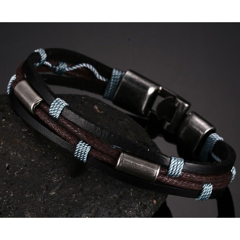 Leather Rope Chain Bracelets for Men Wrap Bracelets XUANPAI Official Store