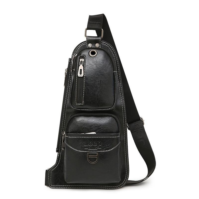 Leather Sling Chest Crossbody Bags Crossbody Bags jeep buluo Official Store