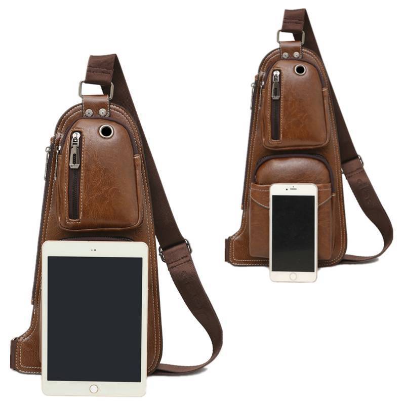 Leather Sling Chest Crossbody Bags Crossbody Bags jeep buluo Official Store