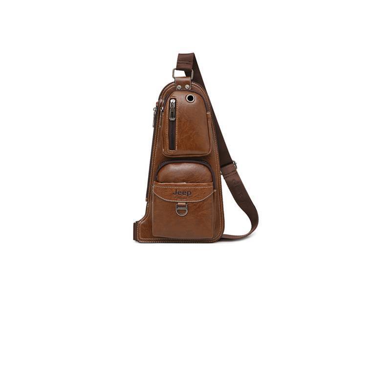 Leather Sling Chest Crossbody Bags Crossbody Bags jeep buluo Official Store