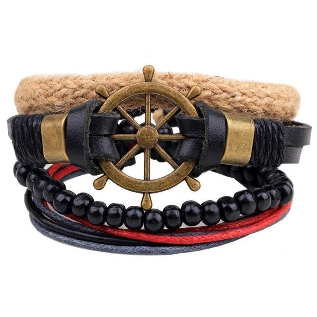 Leather Vintage Punk Bracelet Wrap Bracelets Design Zone Store UP14537