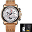 Leather Waterproof Automatic Date Quartz Watch For Men Quartz Watches LIGE-02 Store Silver brown white