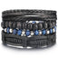 Leather Wood Bead Bracelet with Braided Rope Design Wrap Bracelets IF ME Official Store