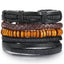 Leather Wood Bead Bracelet with Braided Rope Design Wrap Bracelets IF ME Official Store FDY985