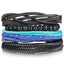 Leather Wood Bead Bracelet with Braided Rope Design Wrap Bracelets IF ME Official Store FDY989