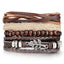Leather Wood Bead Bracelet with Braided Rope Design Wrap Bracelets IF ME Official Store FDY991