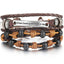 Leather Wood Bead Bracelet with Braided Rope Design Wrap Bracelets IF ME Official Store FDY992