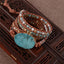 Leather Wrap Bracelet with Huge Ocean Stone Design Wrap Bracelets YGLINE Store