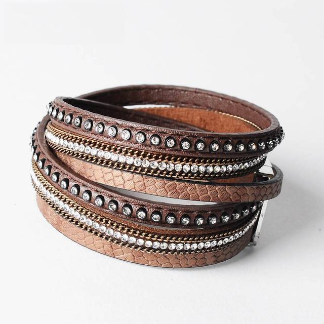 Leather Wrap Winter Bracelet for Female Wrap Bracelets ArtiLady Jewelry (Stylish Designer Brand) brown