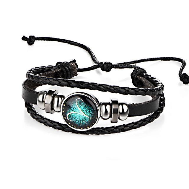 Leather Zodiac Sign Bracelet Strand Bracelets bigtreeonline Store Aries