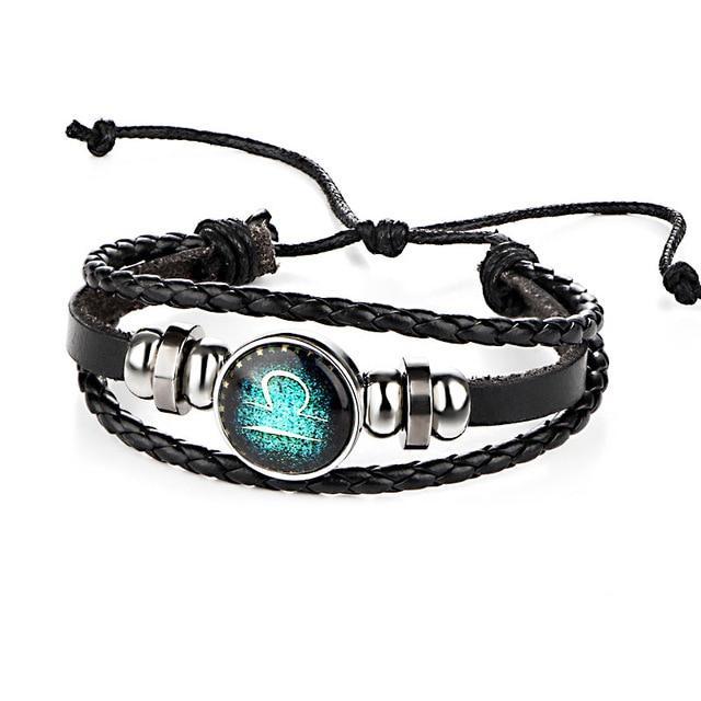 Leather Zodiac Sign Bracelet Strand Bracelets bigtreeonline Store Libra