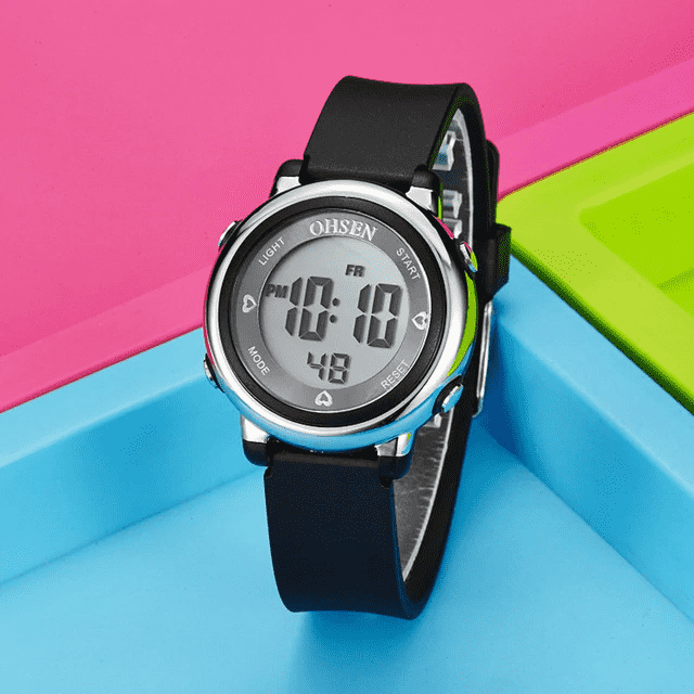 LED Display Digital Fashion Sports Waterproof Children’s Watch Children's Watches E-BOX (HK)Co., Ltd. Black