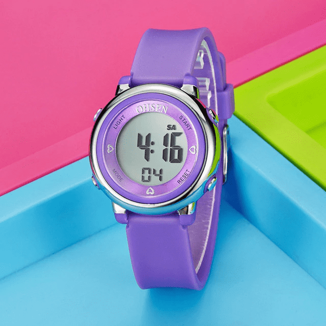 LED Display Digital Fashion Sports Waterproof Children’s Watch Children's Watches E-BOX (HK)Co., Ltd. Purple