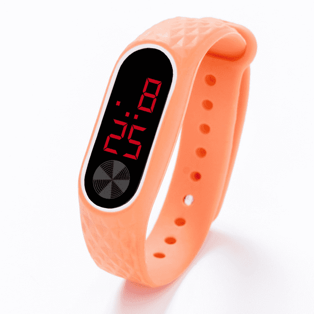 LED Display Electronic Sports Bracelet Children’s Watch Children's Watches Trendy Watches Store Orange Red