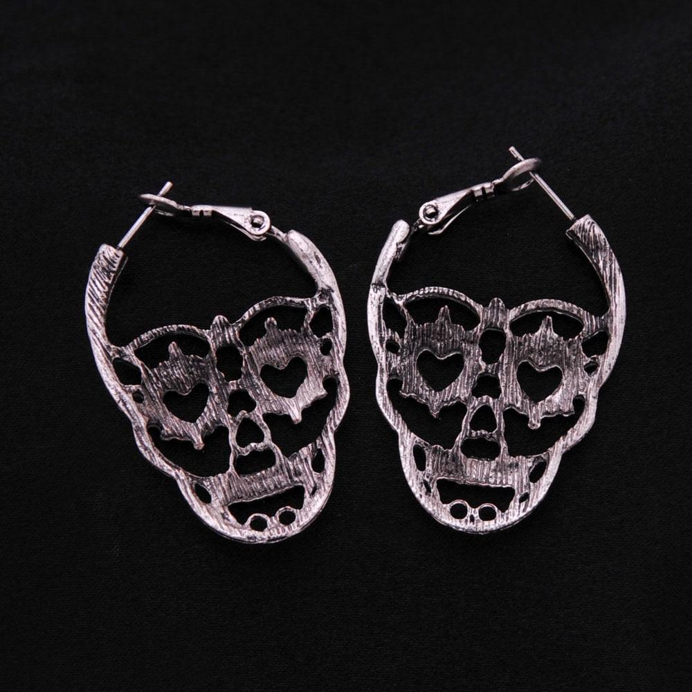 Love Heart Skull Hoop Earrings Hoop Earrings GUVIVI Official Store