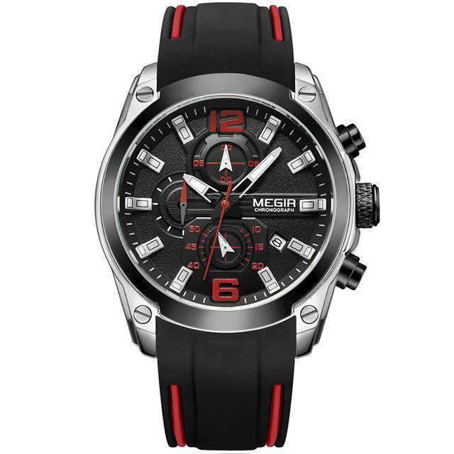 Luminous Hands Silicone Rubber Strap Quartz Watch For Men Quartz Watches Megir Watches Store