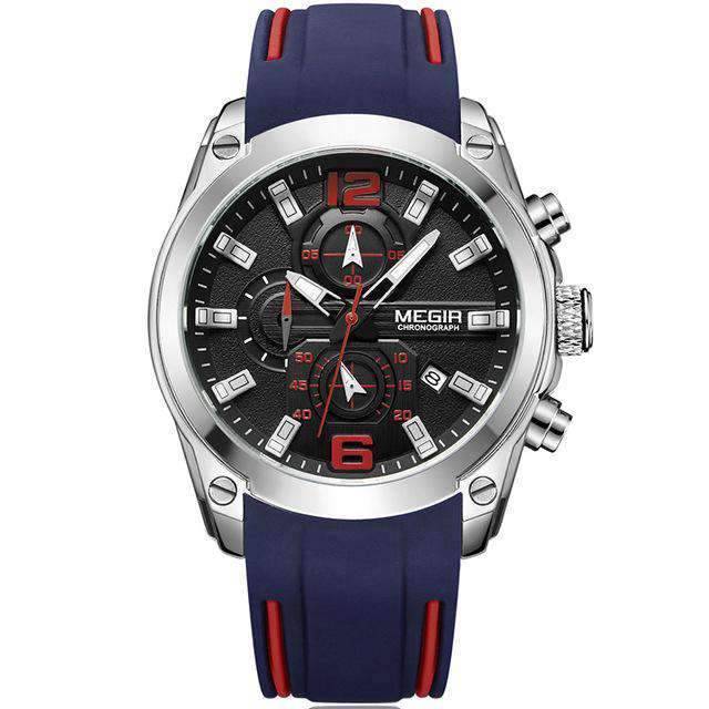 Luminous Hands Silicone Rubber Strap Quartz Watch For Men Quartz Watches Megir Watches Store