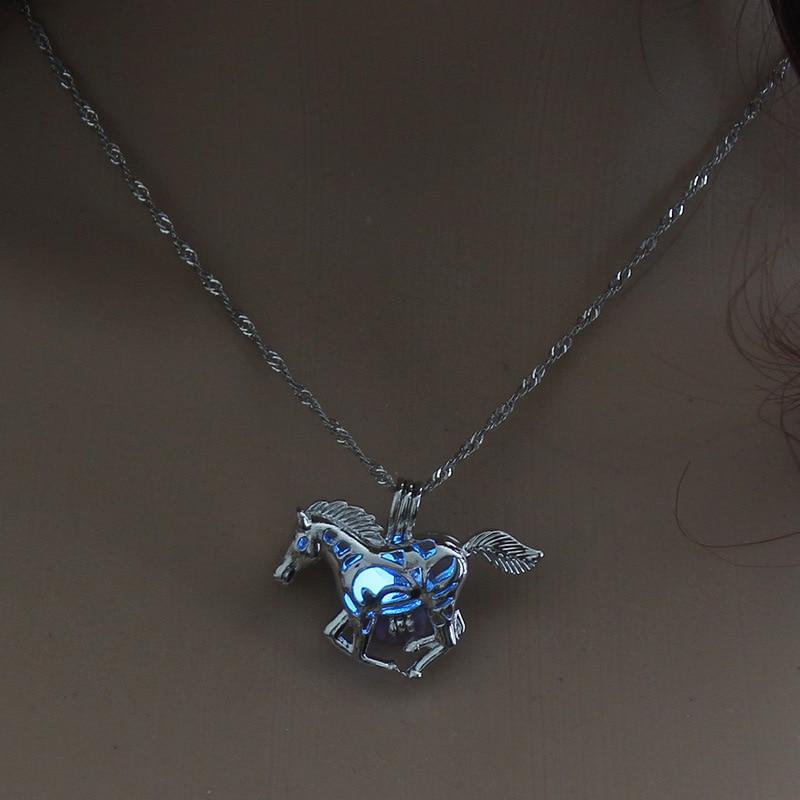 Luminous Hollow Horse Necklace Pendant Necklaces The home of beautiful ornaments