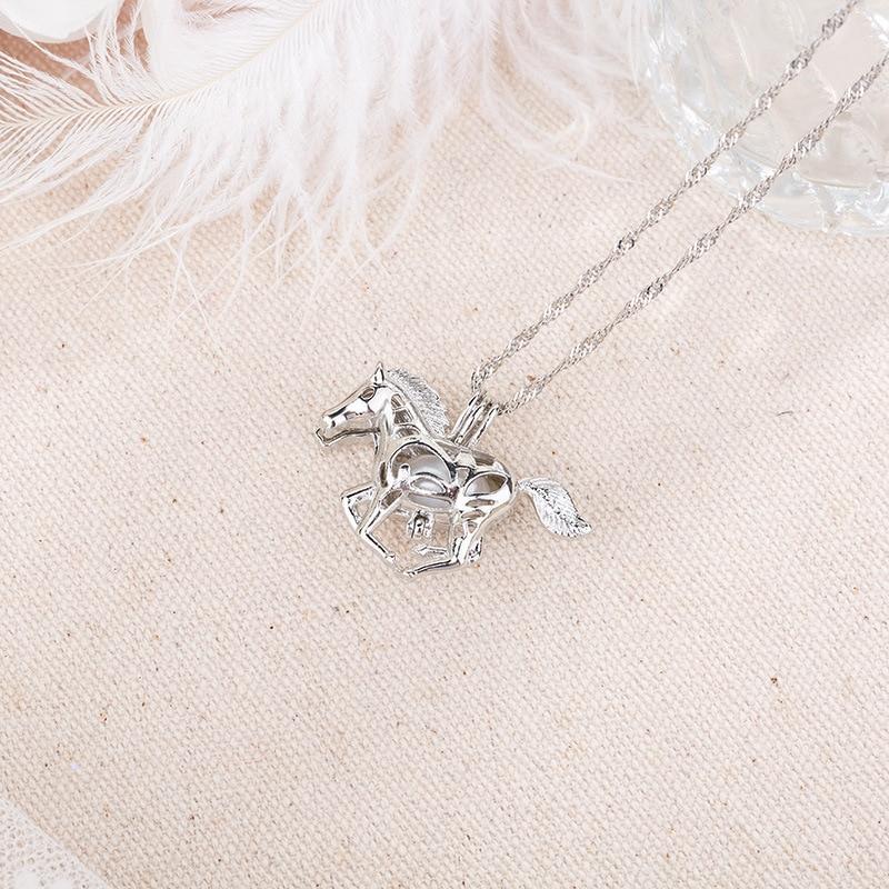 Luminous Hollow Horse Necklace Pendant Necklaces The home of beautiful ornaments