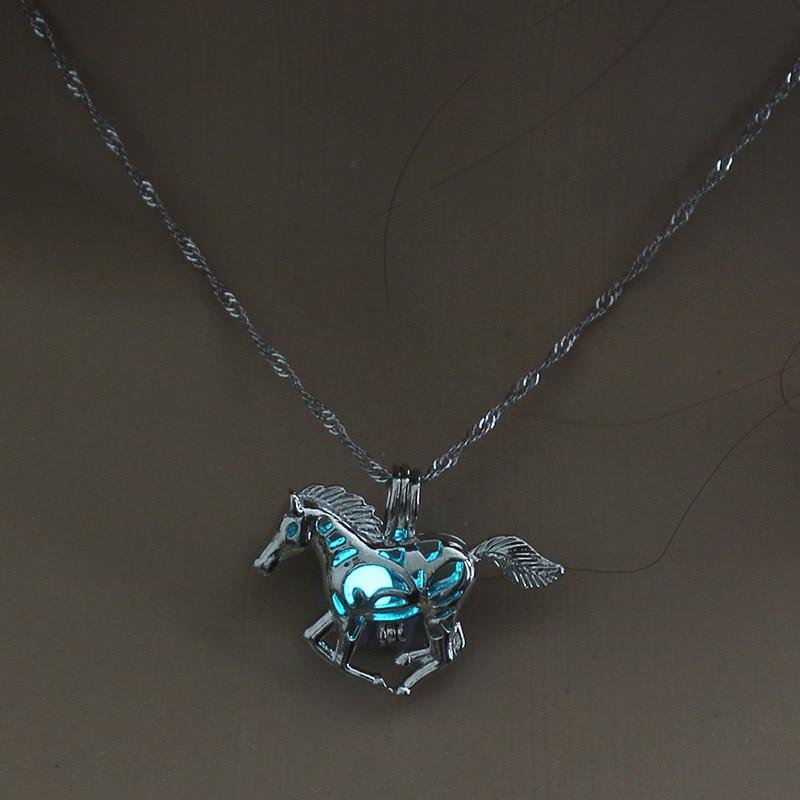 Luminous Hollow Horse Necklace Pendant Necklaces The home of beautiful ornaments