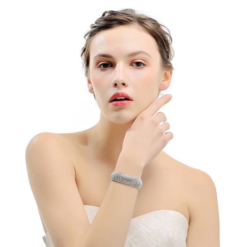 Luxury Clear Rhinestone Jewelry Set Bridal Jewelry Sets mecresh Official Store