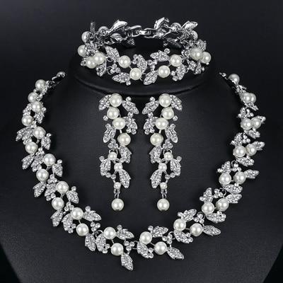 Luxury Clear Rhinestone Jewelry Set Bridal Jewelry Sets mecresh Official Store TL283-silver
