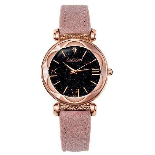 Luxury Fashion Starry Sky Diamond Dress Watch For Women Women's Watches Men's Women's Wrist watches Store pink