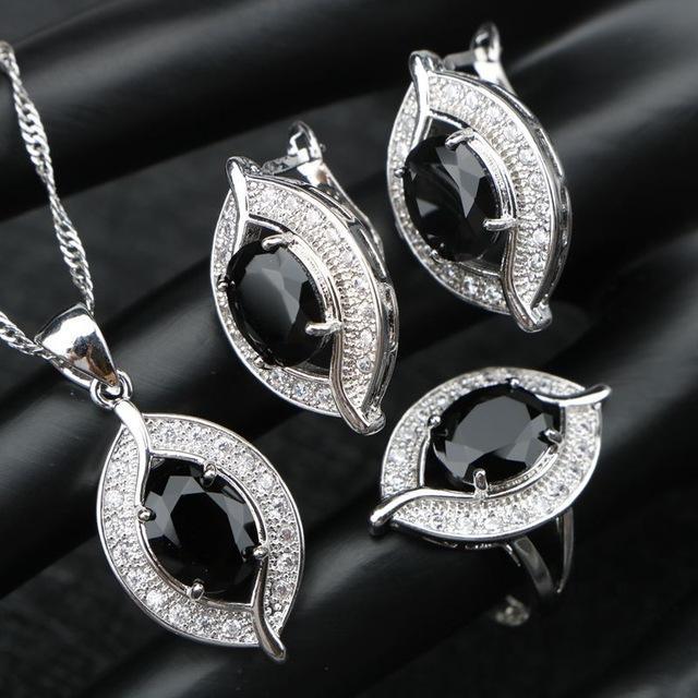 Luxury Stone Jewelry Sets Bridal Jewelry Sets Cop-rose Store Black 9