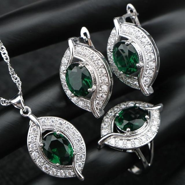 Luxury Stone Jewelry Sets Bridal Jewelry Sets Cop-rose Store Green 9