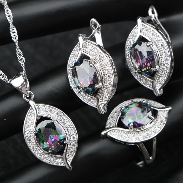 Luxury Stone Jewelry Sets Bridal Jewelry Sets Cop-rose Store Rainbow 9