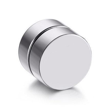 Magnetic Fake Earrings for Men Stud Earrings YXYSM Store Silver 6mm