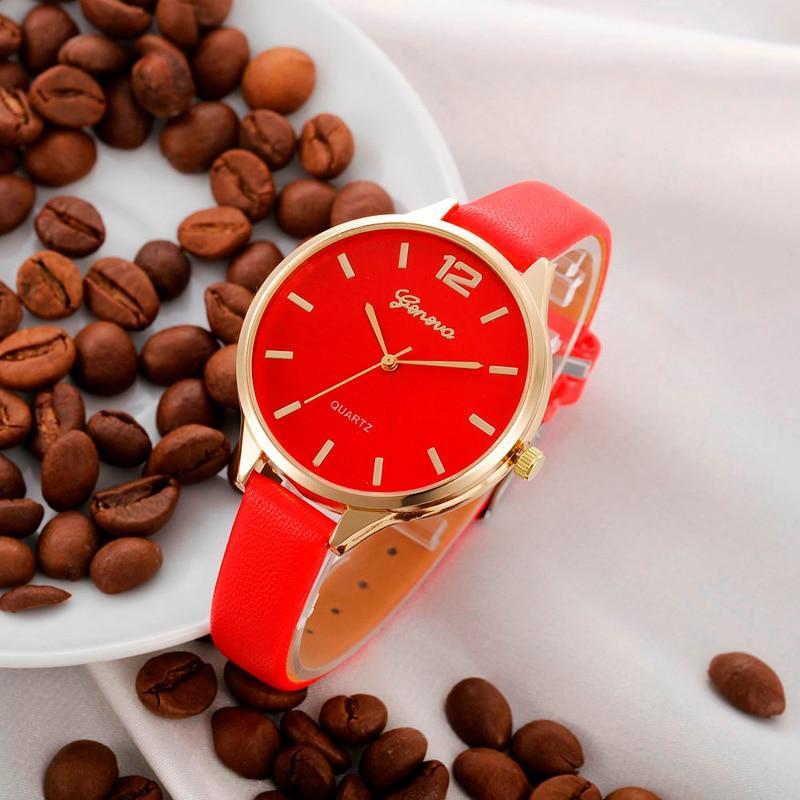 Malloom Casual Leather Quartz Watch Women's Watches Puscard Watches Store