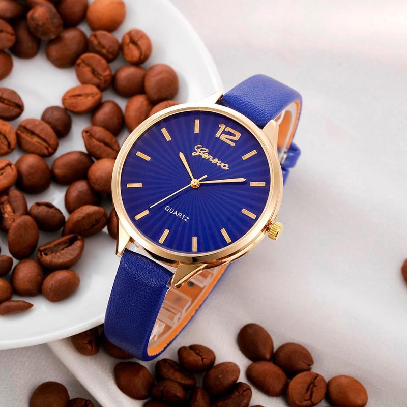 Malloom Casual Leather Quartz Watch Women's Watches Puscard Watches Store