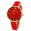 Malloom Casual Leather Quartz Watch Women's Watches Puscard Watches Store Red