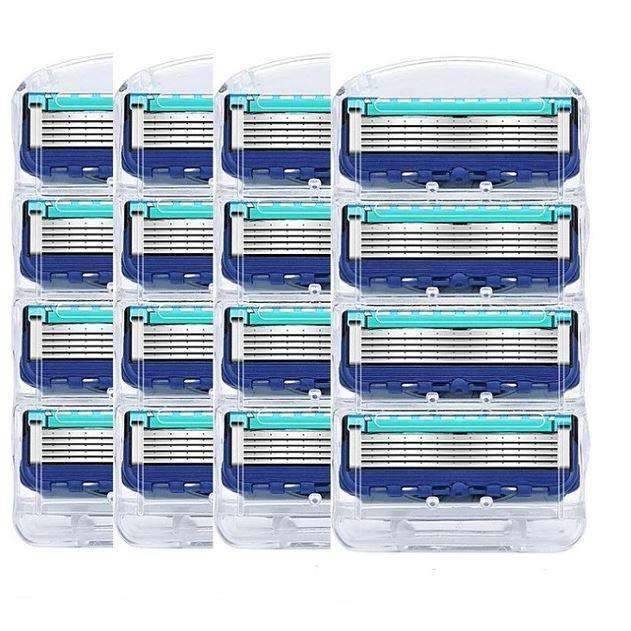 Men's 16 Pcs Shaving Razor High-Quality Blades Cassettes Razor Authorized Shaving Blade Store 16pcs DarkBlue Blade