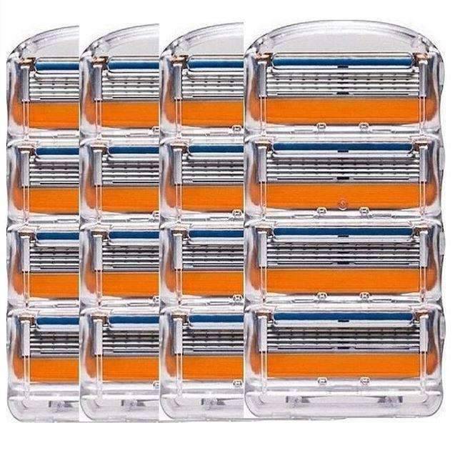 Men's 16 Pcs Shaving Razor High-Quality Blades Cassettes Razor Authorized Shaving Blade Store 16pcs Orange Blade